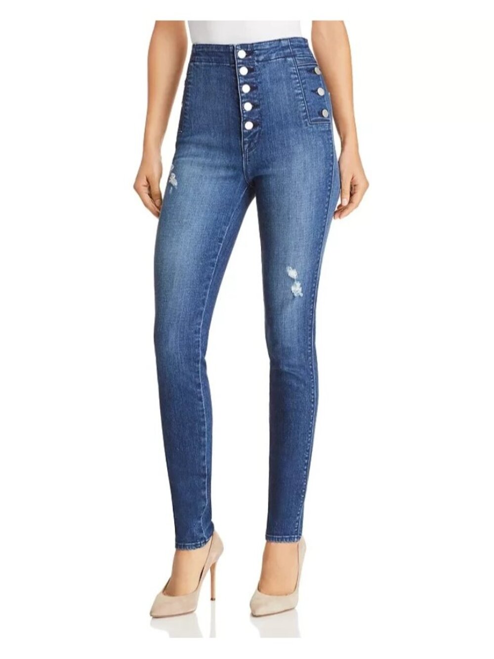 NWT J Brand Natasha in Mystic Wave Sky High Skinny Button Fly Stretch Jeans 24